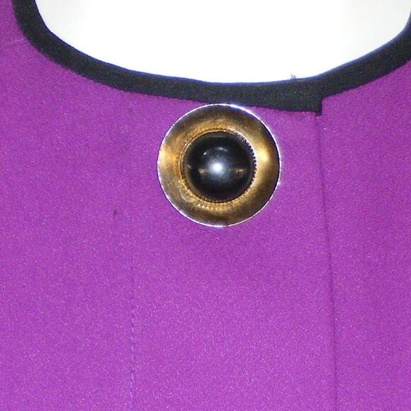 ANNE KLEIN Blouse, 6 Vintage, Hidden buttons, long sleeves, Purple - Picture 2 of 11